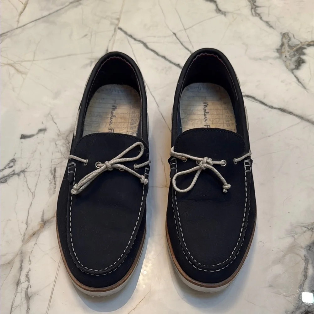 MODERN FICTION TAHOMA Lightweight Suede Boat MEN S SHOES NAVY COLOR Size 12